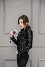 Load image into Gallery viewer, Leather Jackets  Women Spring Autumn PU Leather Jacket