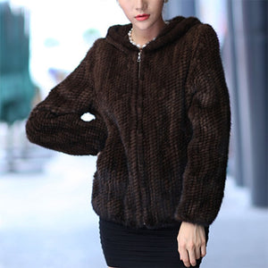 Lambs wool Coat New mink fur coat women's long-sleeve top fashion all-match
