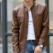 Load image into Gallery viewer, Leather Jackets Mountainskin 5XL Men's  Stand Collar Coats