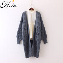 Load image into Gallery viewer, Oversized Sweater Winter Autumn Long Female Cardigans Latern Sleeve Casual Knitted