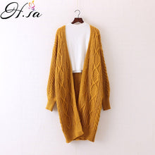 Load image into Gallery viewer, Oversized Sweater Winter Autumn Long Female Cardigans Latern Sleeve Casual Knitted