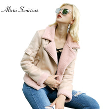 Load image into Gallery viewer, Lambs wool Coat Women Faux Shearling Sheepskin Coat New