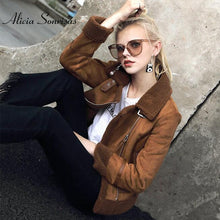 Load image into Gallery viewer, Lambs wool Coat Women Faux Shearling Sheepskin Coat New