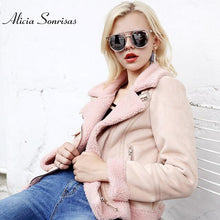 Load image into Gallery viewer, Lambs wool Coat Women Faux Shearling Sheepskin Coat New