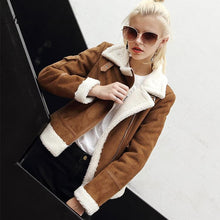 Load image into Gallery viewer, Lambs wool Coat Women Faux Shearling Sheepskin Coat New