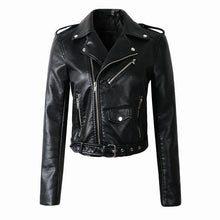 Load image into Gallery viewer, Leather Jackets New Fashion Women Autunm Winter Wine Red Faux