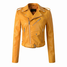 Load image into Gallery viewer, Leather Jackets New Fashion Women Autunm Winter Wine Red Faux