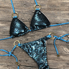 Load image into Gallery viewer, Solid Bikini Sexy Swimsuit Halter Swimwear Bathing Suit Women Bling Sequin Bikini