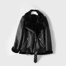 Load image into Gallery viewer, Lambs wool Coat Winter Jacket  Women Faux Leather Suede Coat Leather Jacket