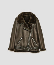 Load image into Gallery viewer, Lambs wool Coat Winter Jacket  Women Faux Leather Suede Coat Leather Jacket