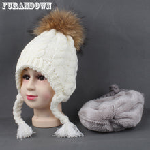 Load image into Gallery viewer, Ponytail Beanie Hat Winter Warm Fleece Liner Cap For Children Girls Cotton