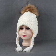 Load image into Gallery viewer, Ponytail Beanie Hat Winter Warm Fleece Liner Cap For Children Girls Cotton