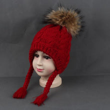 Load image into Gallery viewer, Ponytail Beanie Hat Winter Warm Fleece Liner Cap For Children Girls Cotton