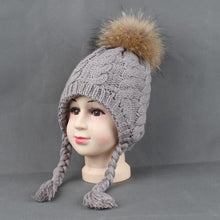 Load image into Gallery viewer, Ponytail Beanie Hat Winter Warm Fleece Liner Cap For Children Girls Cotton