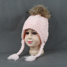 Load image into Gallery viewer, Ponytail Beanie Hat Winter Warm Fleece Liner Cap For Children Girls Cotton