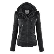 Load image into Gallery viewer, Leather Jackets Gothic faux leather Jacket Women hoodies Winter Autumn Motorcycle Jacket