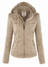 Load image into Gallery viewer, Leather Jackets Gothic faux leather Jacket Women hoodies Winter Autumn Motorcycle Jacket