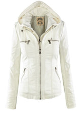 Load image into Gallery viewer, Leather Jackets Gothic faux leather Jacket Women hoodies Winter Autumn Motorcycle Jacket