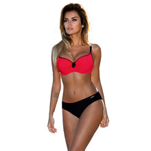 Load image into Gallery viewer, Padded Swimwear  Red Push Up Swimsuit Bikini Set Plus Size Women Swimwear Sexy