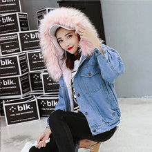 Load image into Gallery viewer, Winter/Spring Coat New Warm Winter Bomber Women Spring Autumn Hooded Coat Jeans