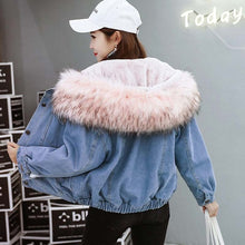 Load image into Gallery viewer, Winter/Spring Coat New Warm Winter Bomber Women Spring Autumn Hooded Coat Jeans