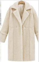 Load image into Gallery viewer, Lambs wool Coat Winter Coat Women   Collar   Covered Button Loose