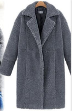 Load image into Gallery viewer, Lambs wool Coat Winter Coat Women   Collar   Covered Button Loose