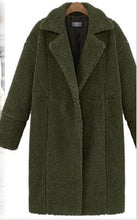 Load image into Gallery viewer, Lambs wool Coat Winter Coat Women   Collar   Covered Button Loose