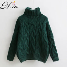 Load image into Gallery viewer, Oversized Sweater Women Turtleneck Sweaters Autumn Winter