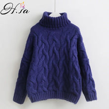 Load image into Gallery viewer, Oversized Sweater Women Turtleneck Sweaters Autumn Winter