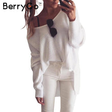 Load image into Gallery viewer, Oversized Sweater Sexy off shoulder oversized knitted sweater