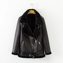 Load image into Gallery viewer, Lambs wool Coat Winter Faux Lamb Leather Jacket Women