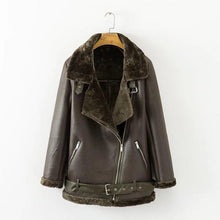 Load image into Gallery viewer, Lambs wool Coat Winter Faux Lamb Leather Jacket Women
