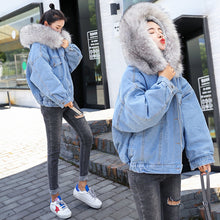 Load image into Gallery viewer, Winter/Spring Coat New Warm Winter Bomber Women Spring Autumn Hooded Coat Jeans