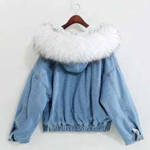 Load image into Gallery viewer, Winter/Spring Coat New Warm Winter Bomber Women Spring Autumn Hooded Coat Jeans
