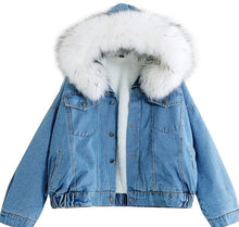 Load image into Gallery viewer, Winter/Spring Coat New Warm Winter Bomber Women Spring Autumn Hooded Coat Jeans