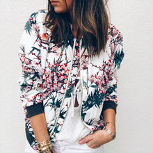 Load image into Gallery viewer, Floral Spring Jacket Ladies Floral Print Long Sleeve Bomber