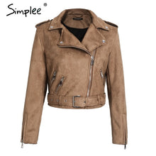 Load image into Gallery viewer, Leather Jackets Leather suede faux leather jacket Women