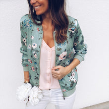 Load image into Gallery viewer, Floral Spring Jacket Ladies Floral Print Long Sleeve Bomber