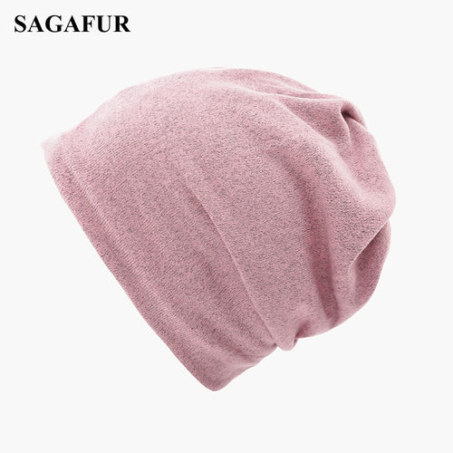 Ponytail Beanie Hat Multifunction Knitted  Women's Casual Plain Bonnet