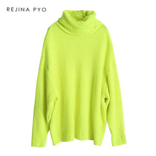 Load image into Gallery viewer, Oversized Sweater  Women Oversize Turtleneck Fashion Solid Knitted Sweater