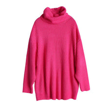 Load image into Gallery viewer, Oversized Sweater  Women Oversize Turtleneck Fashion Solid Knitted Sweater