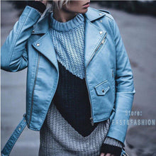 Load image into Gallery viewer, Leather Jackets New Fashion Women Autunm Winter Wine Red Faux
