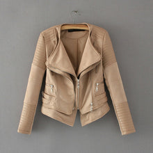 Load image into Gallery viewer, Leather Jackets New Hot Women Suede Spliced PU Faux