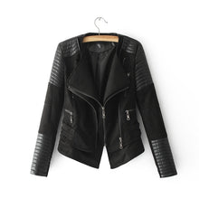 Load image into Gallery viewer, Leather Jackets New Hot Women Suede Spliced PU Faux