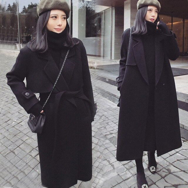 Winter/Spring Coat Spring Autumn Winter New Women's Casual Wool Blend Trench Coat