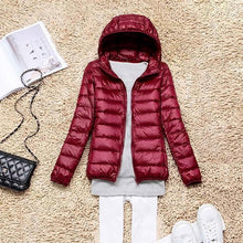 Load image into Gallery viewer, Winter/Spring Coat   Women Ultra Light Down Jacket 90% Duck Down Coats Hooded Jackets