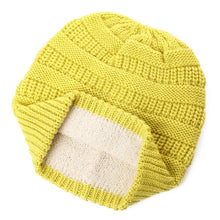 Load image into Gallery viewer, Ponytail Beanie Hat Winter Fashion Beanies Skullies Wool Soft Fleece Concealed