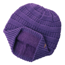 Load image into Gallery viewer, Ponytail Beanie Hat Winter Fashion Beanies Skullies Wool Soft Fleece Concealed