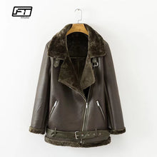 Load image into Gallery viewer, Lambs wool Coat Winter Faux Lamb Leather Jacket Women